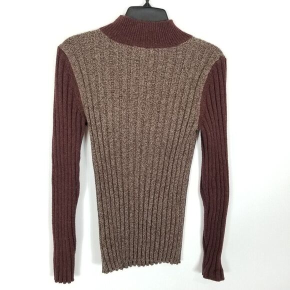 Sundance Women's Floral Embroidered Pullover Mock Neck Sweater Size S Brown - Picture 3 of 5